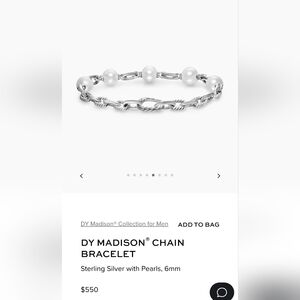 David Yurman Madison Sterling Silver Bracelet with Pearls. # 207